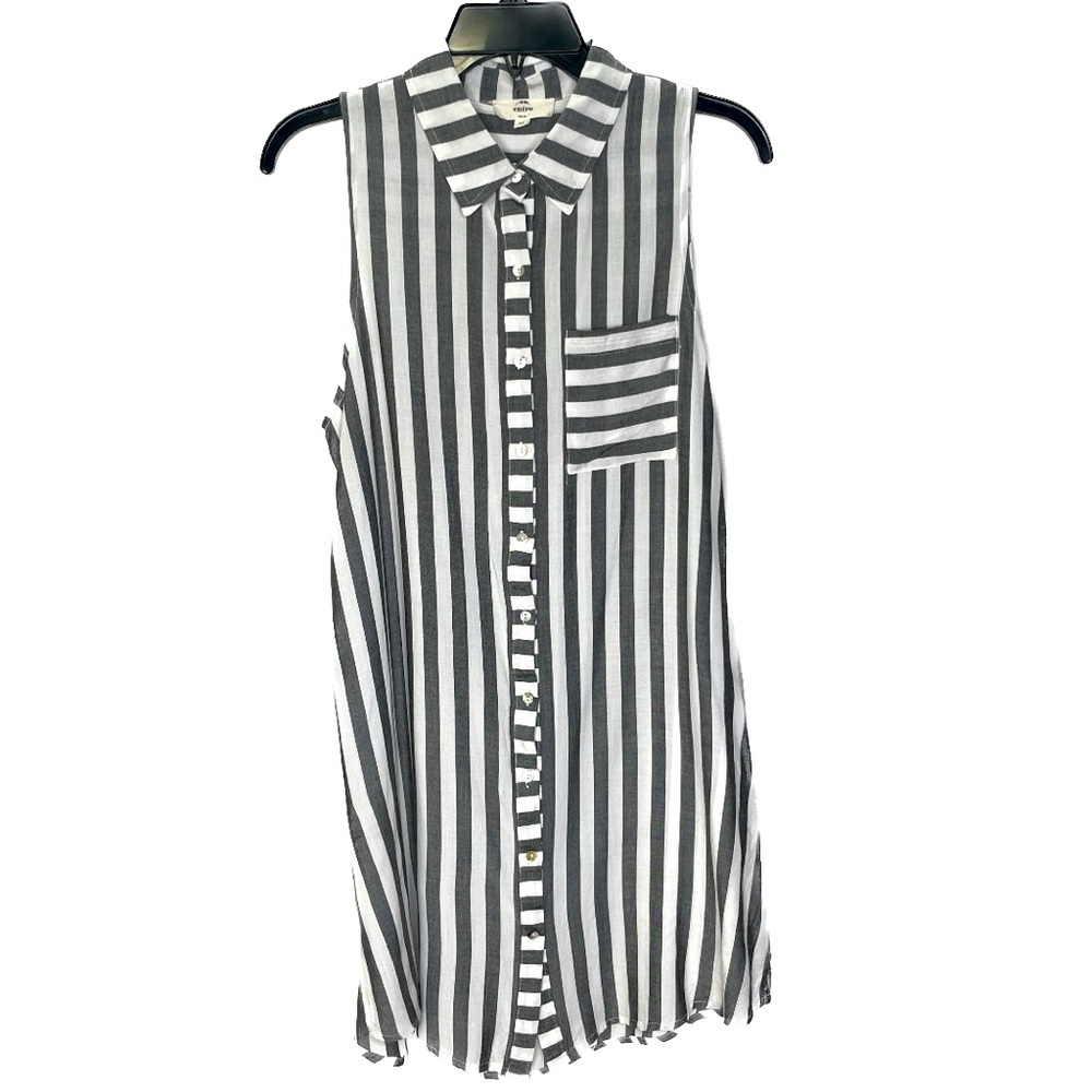 Like New Boutique entro Gray White Long Tunic or Dress Sz M